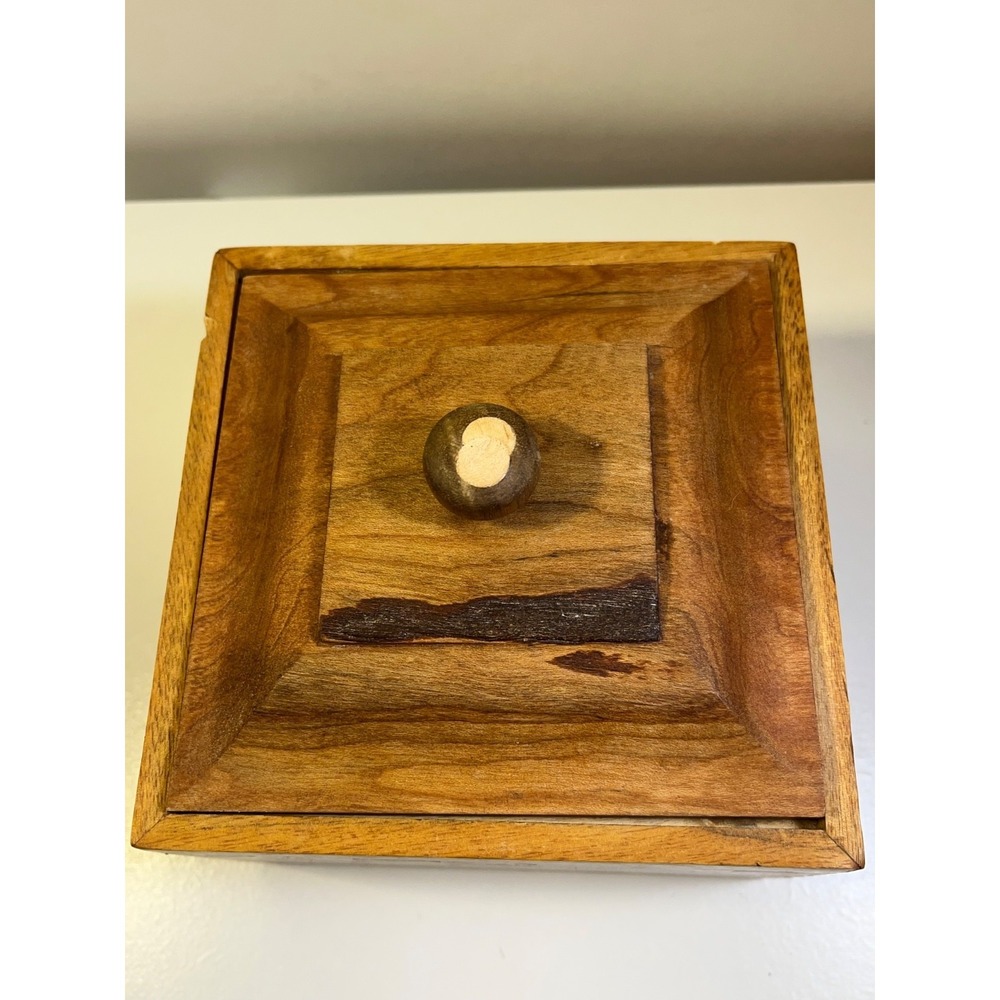Beautiful Handmade Vintage MCM Retro BohoParquetry Marquetry Wooden Box With Lid - Picture 6 of 13
